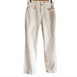 Lafayette 148 Straight-Leg High-waist White Ankle Jeans Sz 8‎